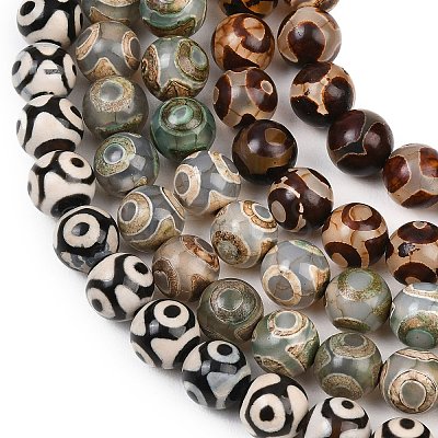 Tibetan Style dZi Beads G-G039-8mm-M-1