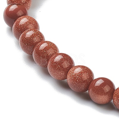 Synthetic Goldstone Beaded Stretch Bracelets BJEW-A117-A-15-1
