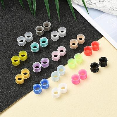 32Pcs 16 Colors Silicone Glitter Thin Ear Gauges Flesh Tunnels Plugs FIND-YW0001-19B-1