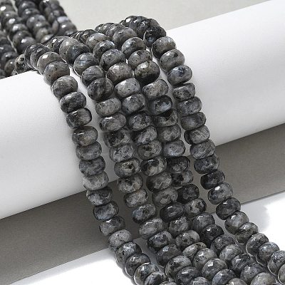 Faceted Natural Labradorite Rondelle Beads Strands X-G-K090-02-1