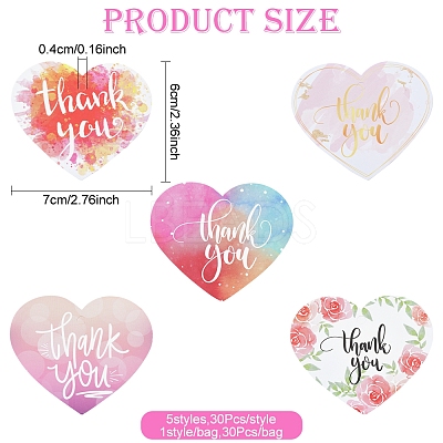Coated Paper Thank You Greeting Card DIY-FS0007-76D-1
