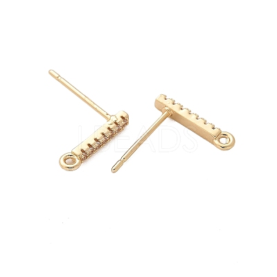 Brass Clear Cubic Zirconia Stud Earrings Finding for Women LS-KK-A244-10C-G-1