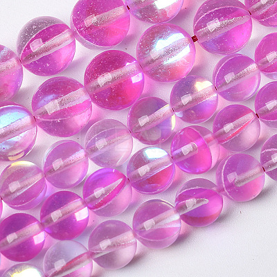Synthetic Moonstone Beads Strands G-P528-J01-04-1