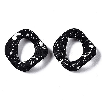 Spray Painted CCB Plastic Linking Rings LS-CCB-Q091-019B-1