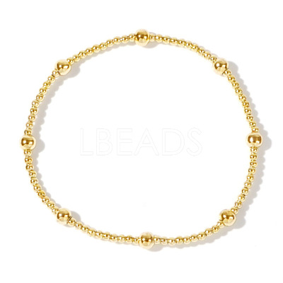 Bohemia Brass Round Beaded Stretch Bracelets TK0566-2-1