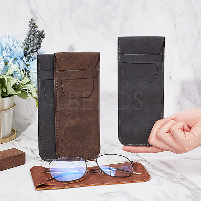 6Pcs 3 Colors PU Imitation Leather Glasses Case AJEW-NB0003-21-1
