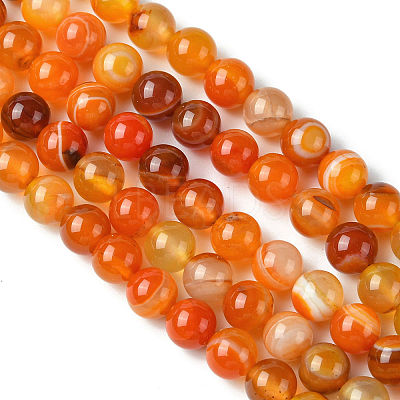Natural Striped Agate/Banded Agate Beads Strands G-I254-03B-02-1