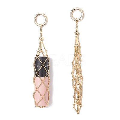 304 Stainless Steel Macrame Pouch Empty Stone Holder Pendant Decorations SA-CJCA03-01-1