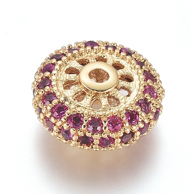 Brass Micro Pave Cubic Zirconia Spacer Beads ZIRC-L085-61G-1
