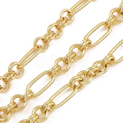 Brass Textured Oval Link Chains CHC-L054-02G-1