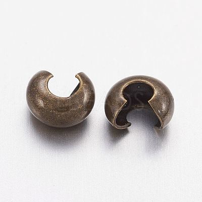Brass Crimp Beads Covers X-KK-H289-NFAB-NF-1