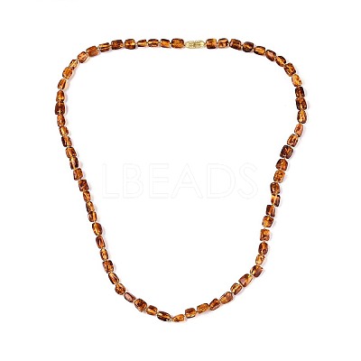 Natural Amber Nuggets Beaded Necklaces NJEW-T019-06-1