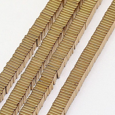 Electroplate Non-magnetic Synthetic Hematite Heishi Beads Strands X-G-J171A-4x4mm-06-1
