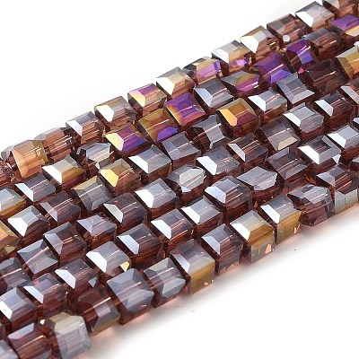 Electroplate Glass Beads Strands EGLA-D018-4x4mm-81-1
