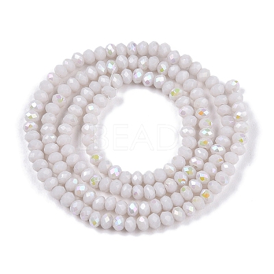 Electroplate Opaque Solid Color Glass Beads Strands X-EGLA-A044-P1mm-L19-1