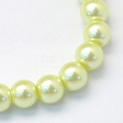 Baking Paint Pearlized Glass Pearl Round Bead Strands HY-Q003-4mm-46-1