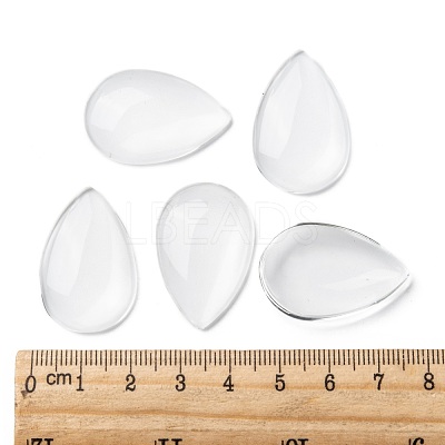 Transparent Teardrop Glass Cabochons X-GGLA-R024-30x20-1