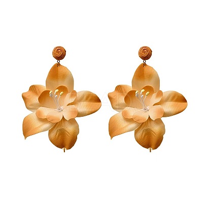 925 Sterling Silver & Raffia & Cloth Stud Earrings for Women WG19EFF-01-1