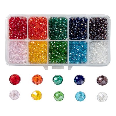 10 Colors Electroplate Glass Beads EGLA-JP0002-01B-4mm-1