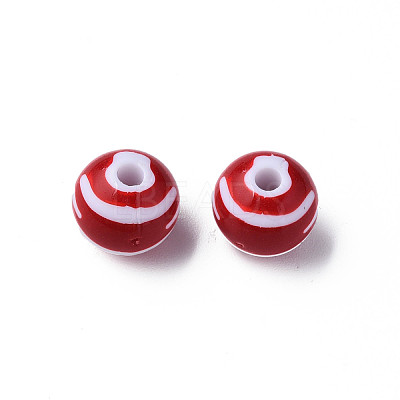 Opaque Striped Acrylic Beads MACR-S373-27A-01-1