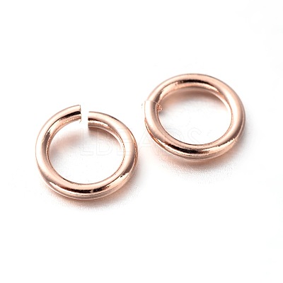 Eco-Friendly PVD Vacuum Plating & Long-Lasting Plated Brass Open Jump Rings LS-X-KK-E663-6mm-RG-1