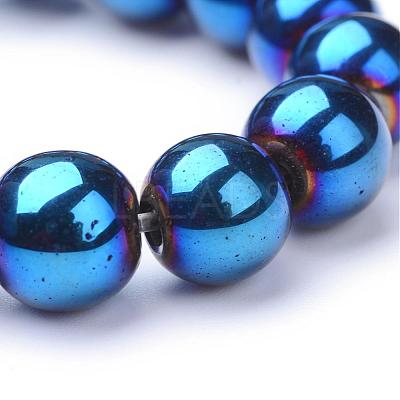 Non-magnetic Synthetic Hematite Beads Strands G-S096-8mm-7-1