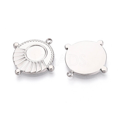 304 Stainless Steel Pendant Cabochon Settings STAS-T065-93P-1