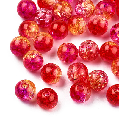 Transparent Crackle Acrylic Beads CACR-N002-09A-1