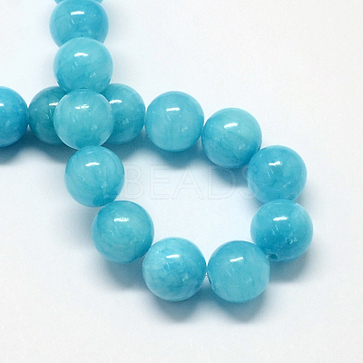 Natural Dyed Yellow Jade Gemstone Bead Strands G-R271-6mm-Y05-1