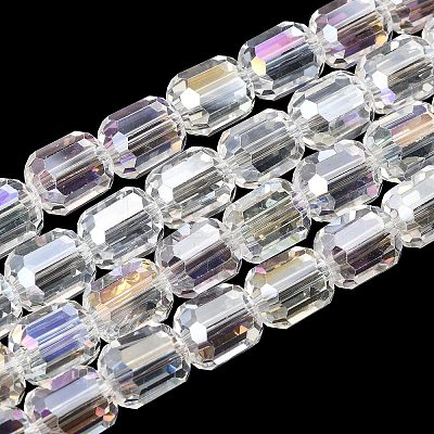 Electroplate Transparent Column Glass Beads Strands EGLA-A043-02-AB04-1
