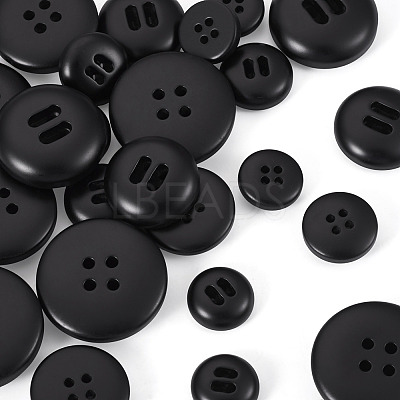 25Pcs 5 Styles 4-Hole Resin Buttons BUTT-TA0001-49-1