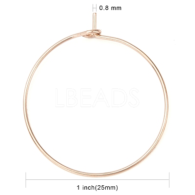 Ion Plating(IP) 316L Surgical Stainless Steel Hoop Earring Findings STAS-D164-01RG-1