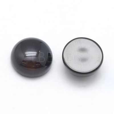 Natural Black Agate Cabochons G-E492-H-15-1