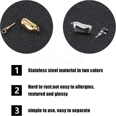 304 Stainless Steel Box Clasps STAS-UN0004-34-1