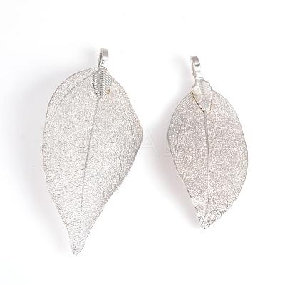 Electroplated Natural Leaf Big Pendants IFIN-Q119-03K-1