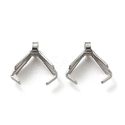 Non-Tarnish 316 Surgical Stainless Steel Pendant Pinch Bails STAS-Q310-04P-1