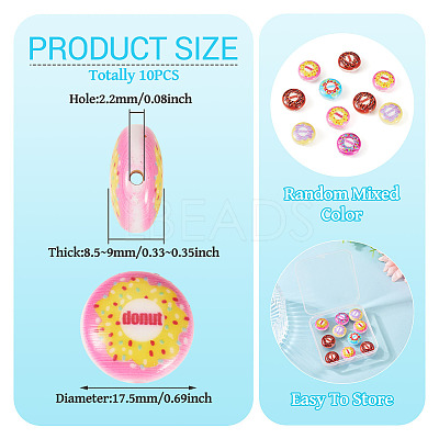 10Pcs Printed Opaque Acrylic Beads MACR-TA0002-45-1