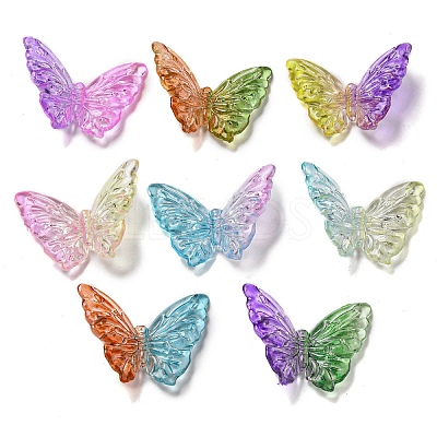 Two Tone Transparent Acrylic Beads OACR-E041-06-1