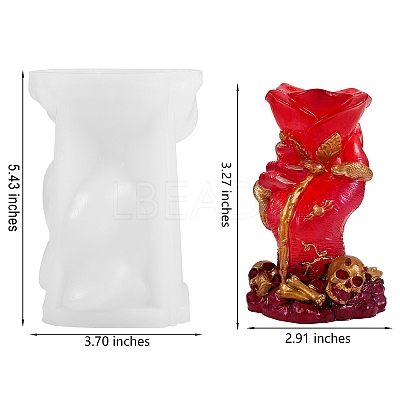Halloween Theme DIY Candle Silicone Statue Molds DIY-SZ0007-19-1