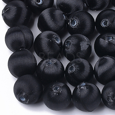 Polyester Thread Fabric Covered Beads WOVE-T007-20mm-10-1