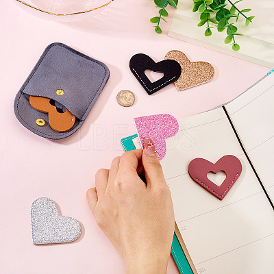 6Pcs 6 Styles PU Leather Bookmarks AJEW-TA0002-03-1
