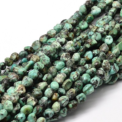 Natural African Turquoise(Jasper) Nuggets Beads Strands X-G-J335-43-1