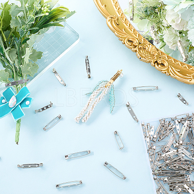 120Pcs 4 Styles Iron Brooch Findings IFIN-SP0001-33P-1