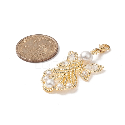 Angel Glass Pendants Decorations HJEW-MZ00006-02-1