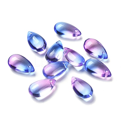 Transparent Glass Charms X-GLAA-O017-01H-1