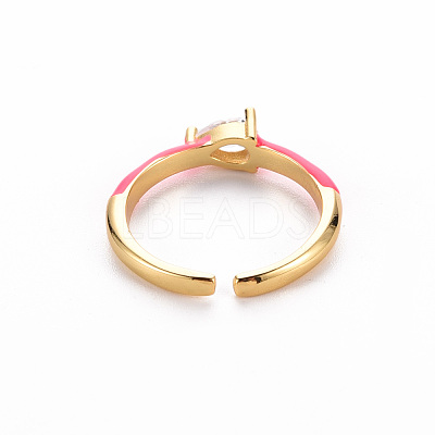 Brass Enamel Cuff Rings RJEW-T016-27A-NF-1