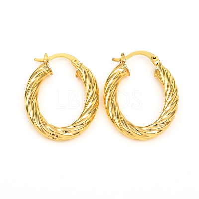 Brass Hoop Earrings EJEW-F250-05-G-1