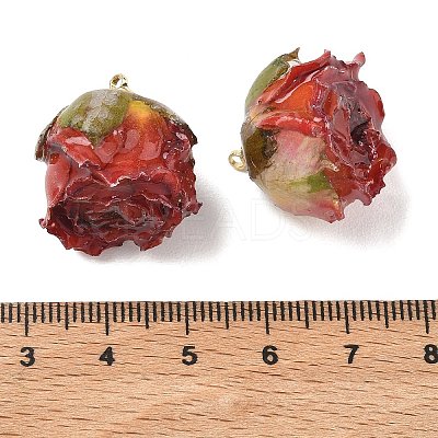 Brass Epoxy Resin Pendants FIND-D043-01G-02-1