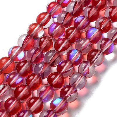 Synthetic Moonstone Beads Strands G-P528-J02-25-1