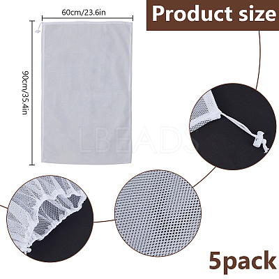 Rectangle Polyester Drawstring Bags for Curtain and Clothing Storage ABAG-WH0070-06A-1